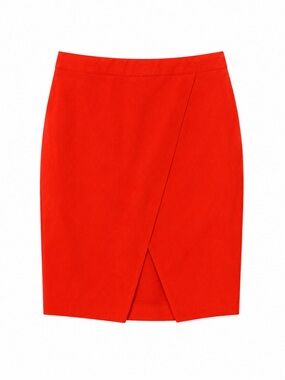 ASOS Women's Red/Orange Wrap-Front Pencil Skirt